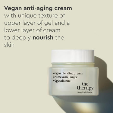 The Face Shop The Therapy Vegan Blending Cream | Organic Vegan Anti-aging Face Moisturizer | Elasticity Improvement,Skin-Friendly,2-in-1 Gel & Cream | Eco-Friendly,Refillable,K-Beauty